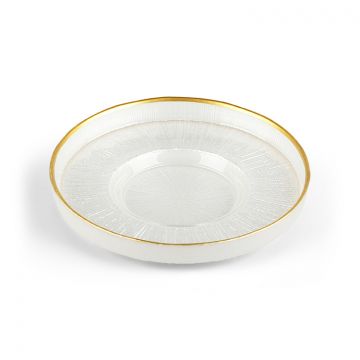 BRICARD REXY TELLERS SET | 12 CM PERLE WEISS-GOLD 6-TEILIG