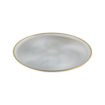 BRICARD JEST PLATES SET | 32 CM TRANSPARENT-GOLD  6-PIECE