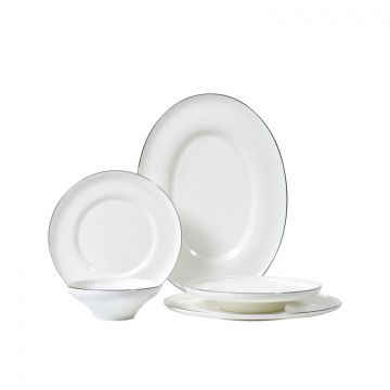BRICARD MACON GESCHIRR SET | WEISS-SILBER 25-TEILIG