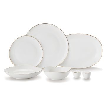 BRICARD MELUN GESCHIRR SET | WEISS-GOLD 27-TEILIG