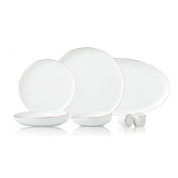 BRICARD TALANCE GESCHIRR SET | WEISS-GOLD 27-TEILIG