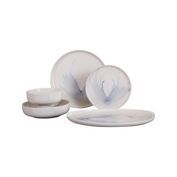 BRICARD VERTOU GESCHIRR SET | WEISS-GRAU 25-TEILIG
