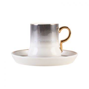 BRICARD ESPRESSO SET 231318 | WHITE-GREY-GOLD 12-PIECE