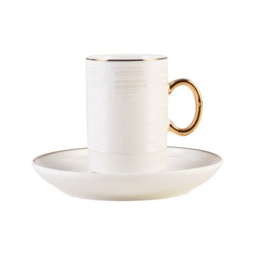 BRICARD ESPRESSO SET 192205 | WHITE-GREY-GOLD 12-PIECE