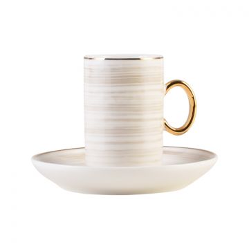 BRICARD ESPRESSO SET 192211 | WHITE-GREY-GOLD 12-PIECE