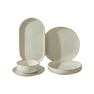 BRICARD PAU GESCHIRR SET | WEISS-BEIGE 25-TEILIG