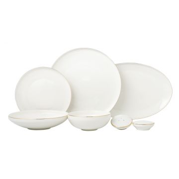 BRICARD CANET GESCHIRR SET | WEISS-GOLD 27-TEILIG