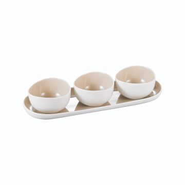 BRICARD COLMAR BOWL SET |WHITE-TAUPE 4-PIECES