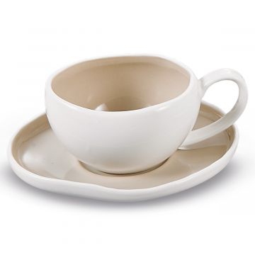 BRICARD BARLES COFFEE SET | WHITE-TAUPE 12-PIECE