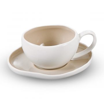BRICARD BARLES ESPRESSO SET | WHITE-TAUPE 12-PIECE