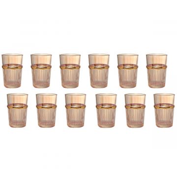 BRICARD FARIZA GLASS SET | AMBER-GOLD 12-PIECE