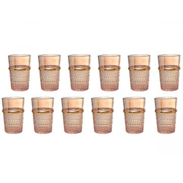 BRICARD HAZA GLASS SET | AMBER-GOLD 12-PIECE