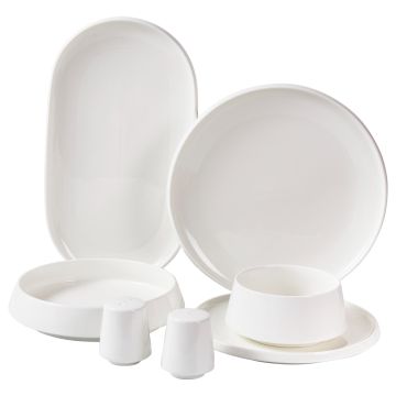 BRICARD BELLON GESCHIRR SET | WEIß GEPRÄGT 27-DELIG