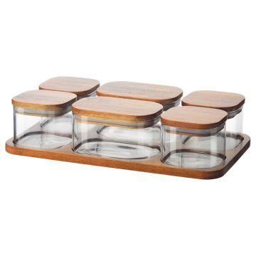 BRICARD ACACIA CONTAINERS SET 006A | 7-PIECE