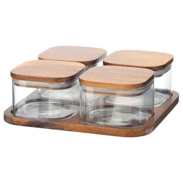 BRICARD ACACIA CONTAINERS SET 008A | 5-PIECE