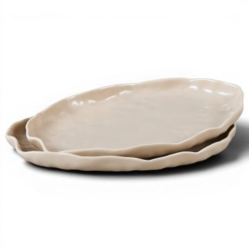 BRICARD ANGLES DISH SET | 24,3X14,6X2,0 CM TAUPE 2-PC