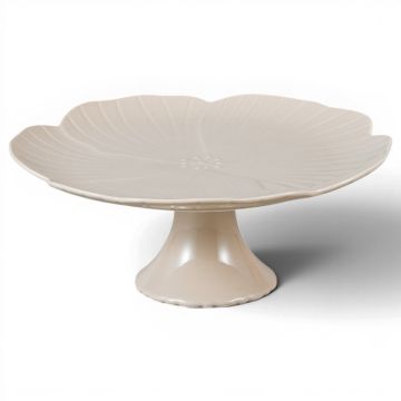 BRICARD FLORANGE PASTRY PLATE ON FOOT | Ø27 CM TAUPE