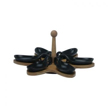 BRICARD 7725 SCHAALTJES SET | ZWART - BAMBOO 7-DELIG