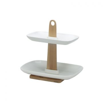 BRICARD 7913 ETAGERE | WEISS - BAMBUS 4-TEILIG
