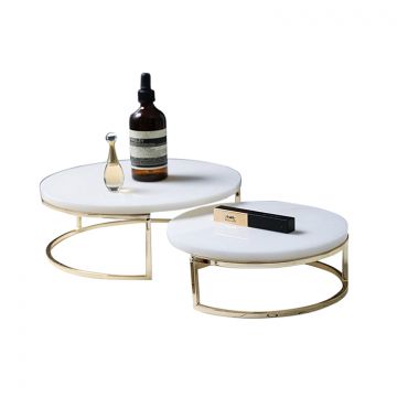 FUGURATO PLATEAU SET MARBLE 0701 | WHITE - GOLD 2-PIECE
