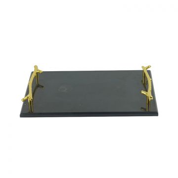 FUGURATO SERVING TRAY MARBLE 1401 | BLACK - GOLD