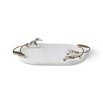 FUGURATO ELEGANCE SERVING TRAY 21A0340G-S | MARBLE - GOLD