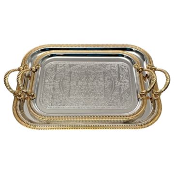 FUGURATO PRÄSENTIERBRETT 101 QUADRAT | SILBER-GOLD 2-TEILIG