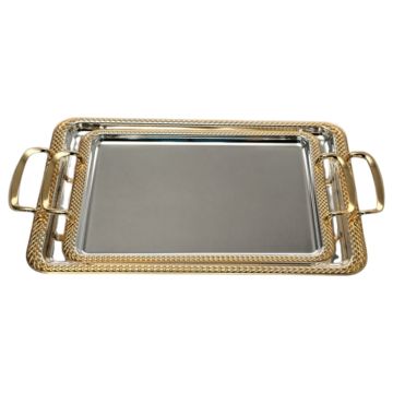 FUGURATO PRÄSENTIERBRETT 111 QUADRAT | SILBER-GOLD 2-TEILIG