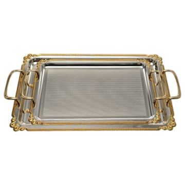 FUGURATO PRÄSENTIERBRETT 121 QUADRAT | SILBER-GOLD 2-TEILIG
