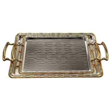 FUGURATO PRÄSENTIERBRETT 131 QUADRAT | SILBER-GOLD 2-TEILIG