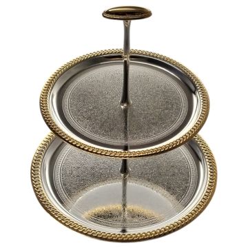 FUGURATO ETAGÈRE 141 2-LAGIG | SILBER-GOLD Ø23-29 CM