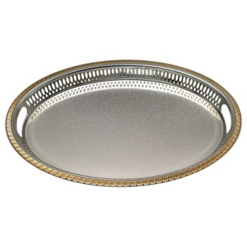 FUGURATO PRÄSENTIERBRETT 152 OVAL | SILBER-GOLD 54X39 CM
