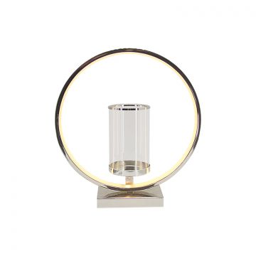 FUGURATO ELEGANCE CANDLE HOLDER WITH LED 19A0077S-M | SILVER