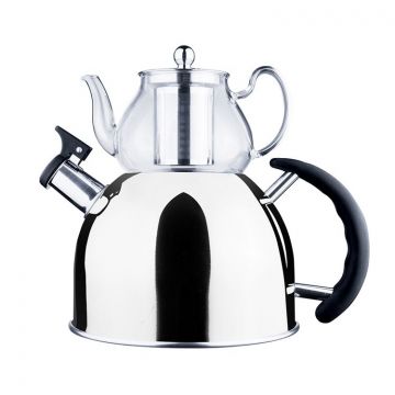 FERVEO GAYA THEEPOTSET 0,8/2,5 L ZILVER