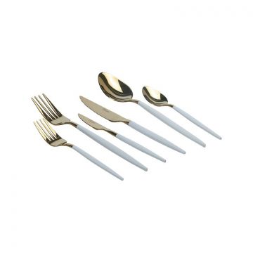 FERVEO SARA CUTLERY SET | 36-PIECE GOLD / WHITE
