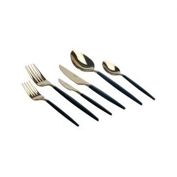FERVEO SARA BESTECK SET | 36-TEILIG GOLD / SCHWARZ