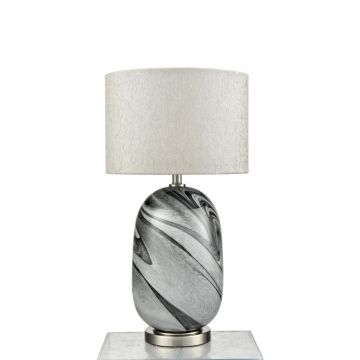 LUMCI DELPHINE TISCHLAMPE | SILBER-GRAU Ø38X72 CM