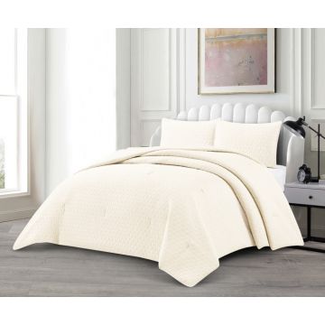 LAVELLA ALARA TAGESDECKE SET | 240X250 CM CREME 3-TEILIG