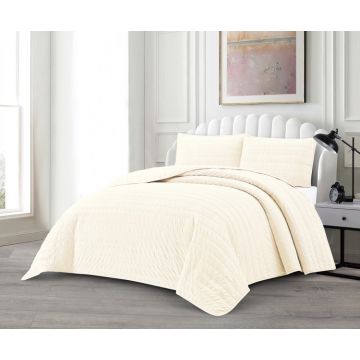 LAVELLA BADE TAGESDECKE SET | 240X250 CM CREME 3-TEILIG