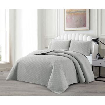 LAVELLA HAVIN TAGESDECKE SET | 240X250 CM GRAU 3-TEILIG