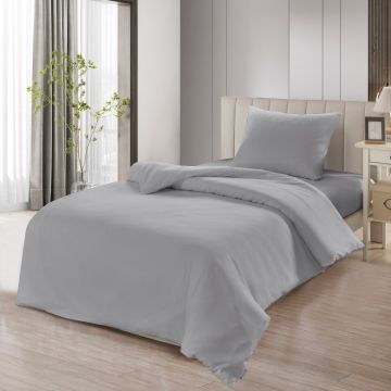 LAVELLA SADE DUVET COVER SET | L.GREY 140X200 CM 3-PIECE