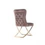ANDRIA DINING CHAIR GOLD | BROWN FABRIC MJ11-82
