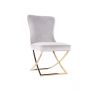 ANDRIA DINING CHAIR GOLD | LIGHT GREY FABRIC MJ11-67