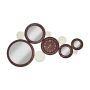 DECORATIVE WALL CLOCK WITH MIRRORS BROWN/BEIGE