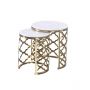 FORLI SIDE TABLE GOLD | Ø50X55 CM MARBLE 928  2-PIECE