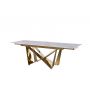 CENTO DINNER TABLE GOLD | 180/240X90X76 CM CERAMIC SA003