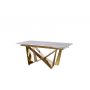 CENTO DINNER TABLE GOLD | 180/240X90X76 CM CERAMIC SA003