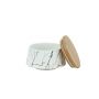BRICARD JAR WITH LID WHITE 4" + BAMBOO