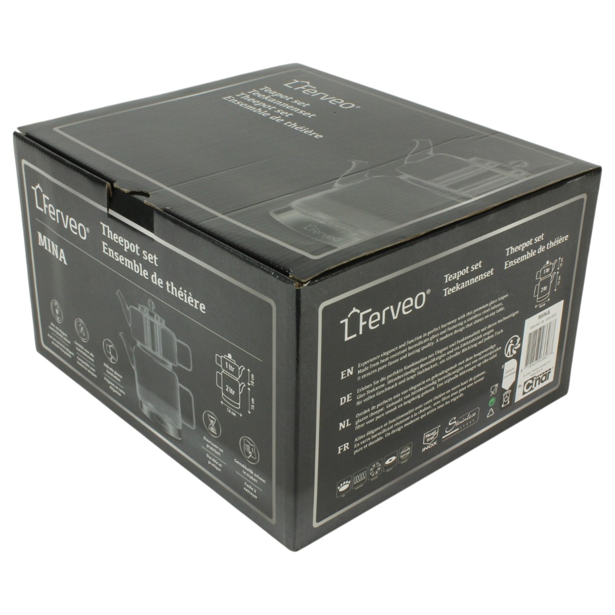 FERVEO MINA TEAPOT SET | 1,0/2,0 L TRANSPARENT