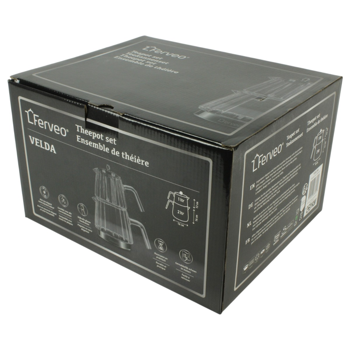FERVEO VELDA TEAPOT SET | 1,0/2,0 L TRANSPARENT